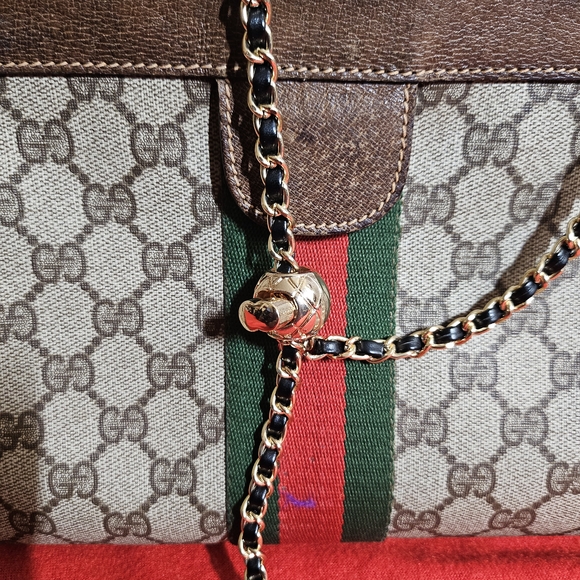 Gucci GG Canvas Web Stripe Crossbody Bag in Brown/Beige/Green/Red - Picture 11 of 16